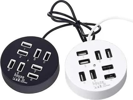 HUB USB 8 PORT 2.0 MIX PACKING JAUNE FORME LONG ET ROND