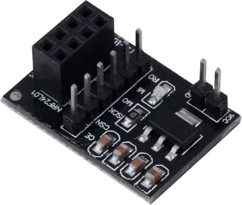 1PCS NRF24L01 Wireless Transceiver Module with NRF24L01 Socket Breakout Adapter 8 Pin Plate Board Compatible with Arduino