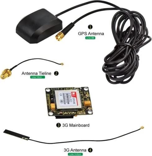 KEYESTUDIO SIM5320E Module 3G / Carte de développement SMS GSM GPRS avec antennes GPS et adaptateur pour Arduino