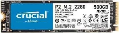 CRUCIAL SSD M2 500GB P2 NVME M.2 SOLID STATE DRIVE
