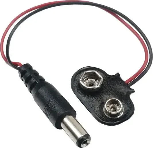 Connecteur pour pile 9 V avec alimentation CC Longueur : 15 cm