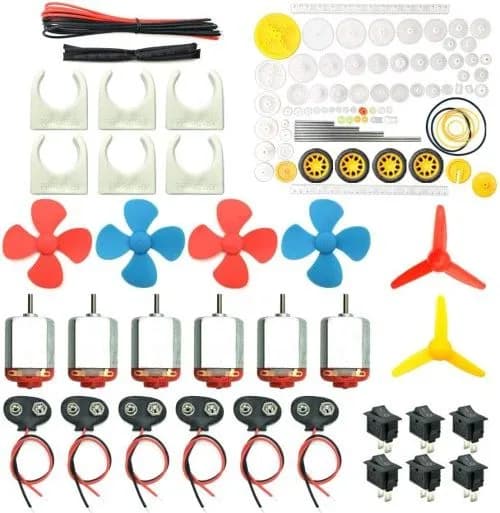 Kit de 6 moteurs à courant continu, mini moteur de loisir électrique 3V -12V 25000 tr