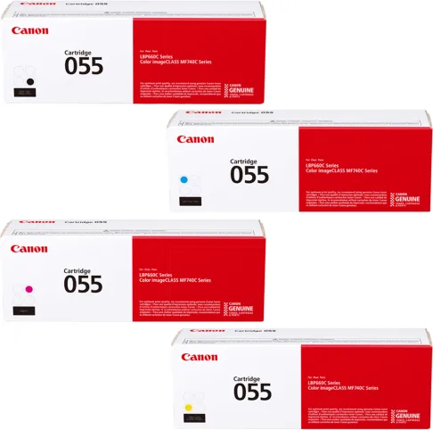 CARTOUCHE DE TONER CANON 055 ORIGINAL NOIR/CYAN/MAGENTA/JAUNE